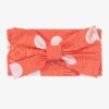 A Dee Girls Coral Pink Polka Dot Headband