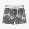A Dee Girls Grey & White Floral Cotton Shorts
