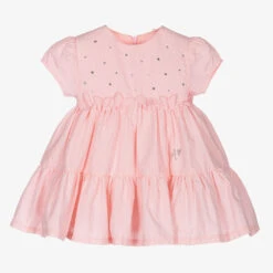 A Dee Girls Pink Cotton Dress Set