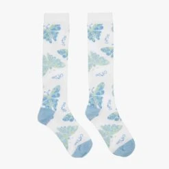 A Dee Girls White Butterfly Socks