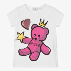 A Dee Girls White Cotton T-Shirt