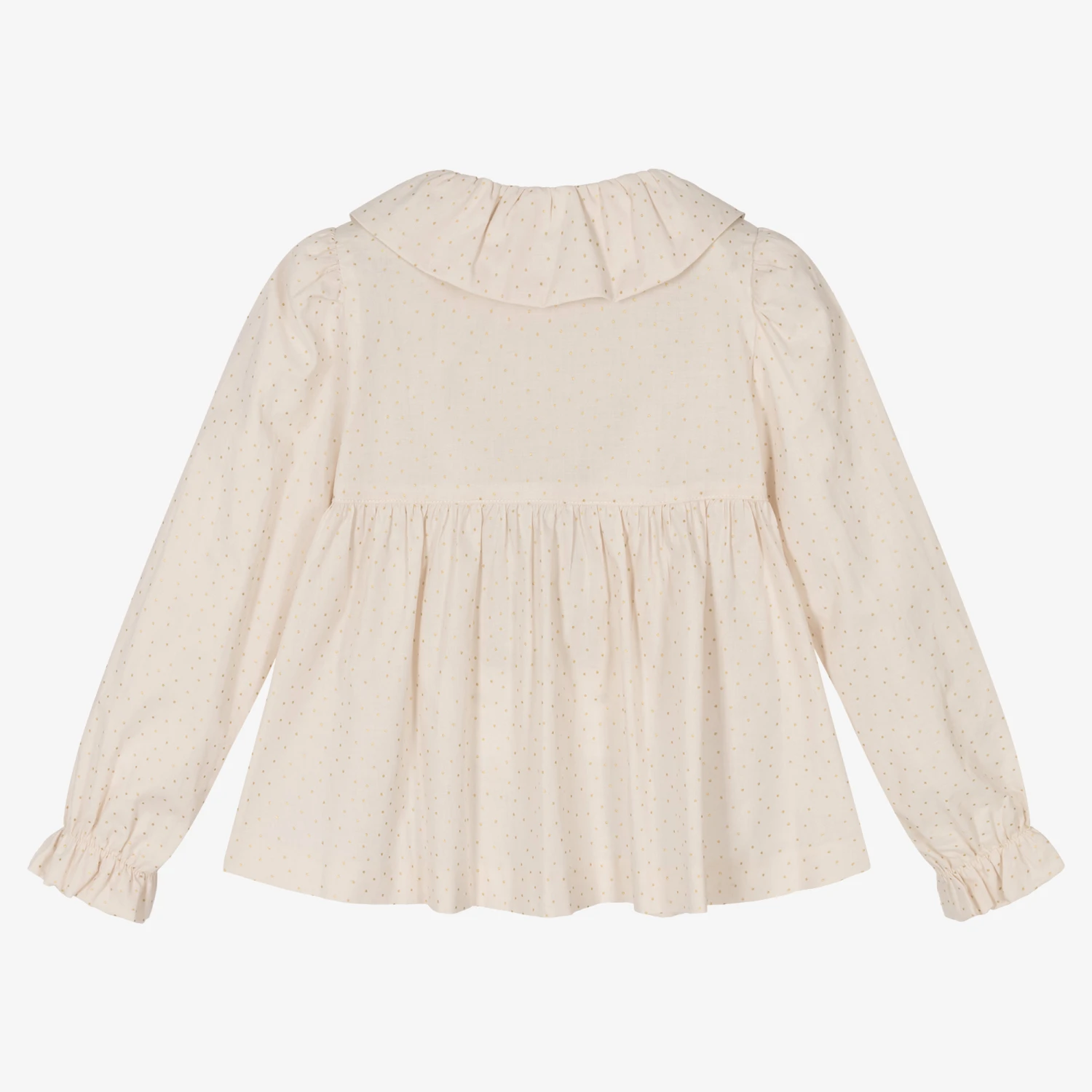 Abel & Lula Girls Beige Cotton Blouse 2 Abel & Lula Girls Beige Cotton Blouse - Image 2