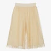 Abel & Lula Girls Beige Pleated Tulle Culottes