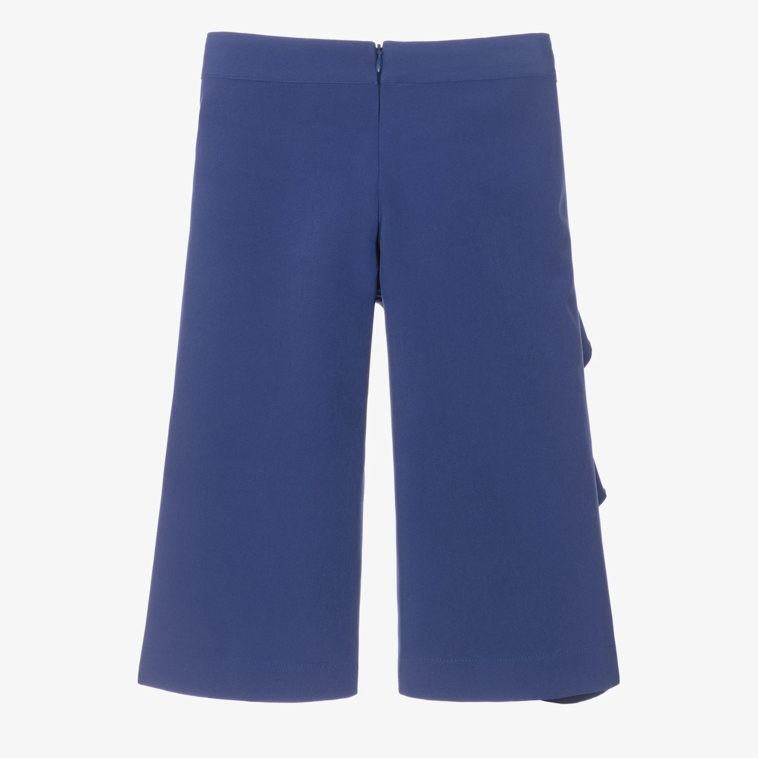 Abel & Lula Girls Blue Crêpe Ruffle Trousers 2 Abel & Lula Girls Blue Crêpe Ruffle Trousers - Image 2