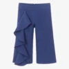 Abel & Lula Girls Blue Crêpe Ruffle Trousers