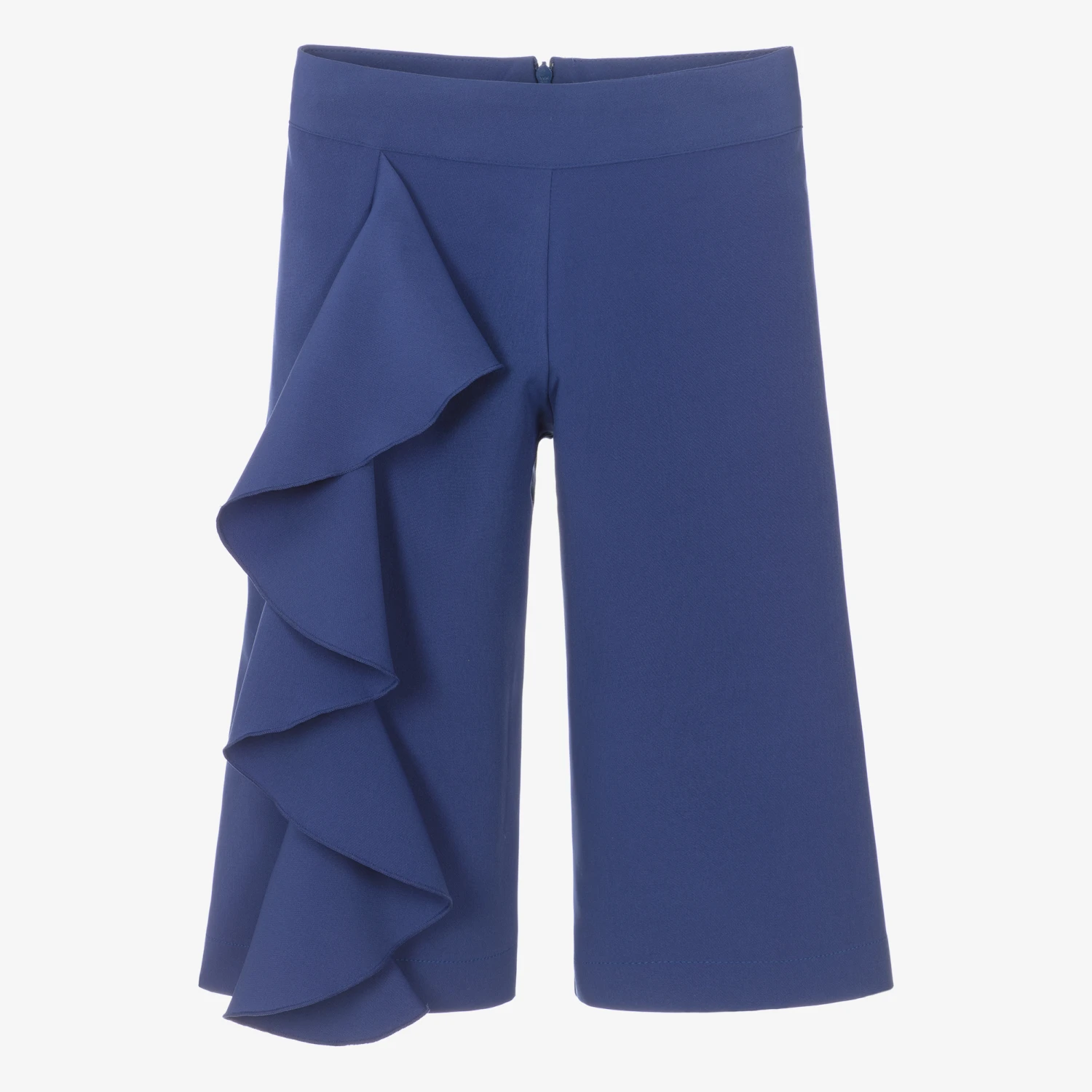 Abel & Lula Girls Blue Crêpe Ruffle Trousers 1 Abel & Lula Girls Blue Crêpe Ruffle Trousers