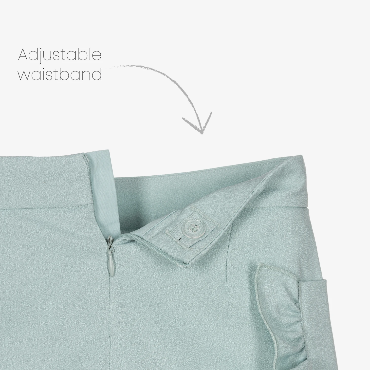 Abel & Lula Girls Green Crêpe Ruffle Shorts 3 Abel & Lula Girls Green Crêpe Ruffle Shorts - Image 3