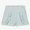 Abel & Lula Girls Green Crêpe Ruffle Shorts