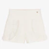 Abel & Lula Girls Ivory Crêpe Ruffle Shorts