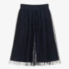 Abel & Lula Girls Navy Blue Pleated Tulle Culottes