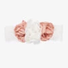 Abel & Lula Girls White & Pink Floral Lace Headband