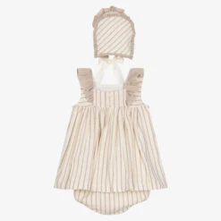 Abuela Tata Girls Beige Cotton Striped Dress Set -Deals Whimsy Collection Store abuela tata girls beige cotton striped dress set 486200 8ce8af2b41e79a9803821714e68141dd8924dd69