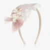Abuela Tata Girls Ivory & Pink Tulle Bow Hairband