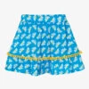 Agatha Ruiz De La Prada Girls Blue Floral Cotton Skirt