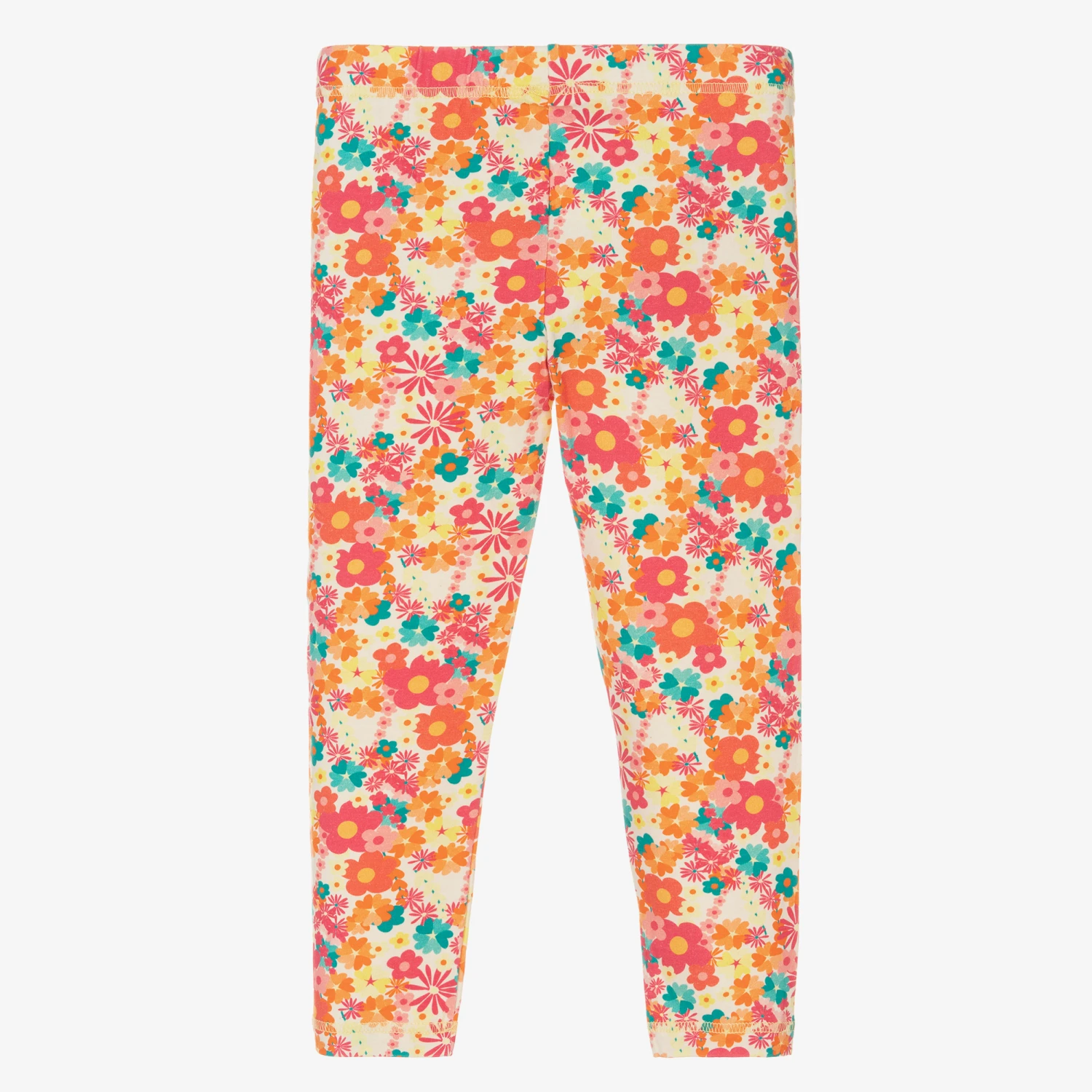 Agatha Ruiz De La Prada Girls Orange Floral Print Leggings 2 Agatha Ruiz De La Prada Girls Orange Floral Print Leggings - Image 2
