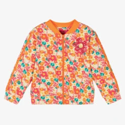 Agatha Ruiz De La Prada Girls Orange Floral Print Zip-Up Top