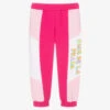 Agatha Ruiz De La Prada Girls Pink Colourblock Cotton Joggers