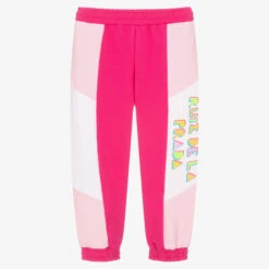 Agatha Ruiz De La Prada Girls Pink Colourblock Cotton Joggers