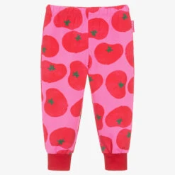 Agatha Ruiz De La Prada Girls Pink Cotton Tomato Print Joggers