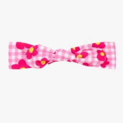 Agatha Ruiz De La Prada Girls Pink Gingham Floral Headband