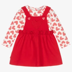 Agatha Ruiz De La Prada Girls Red Pinafore Dress Set