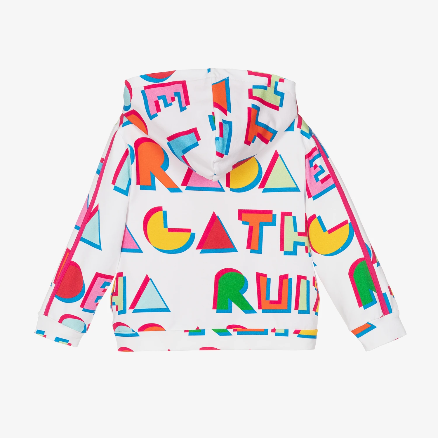 Agatha Ruiz De La Prada Girls White & Colourful Logo Zip-Up Hoodie 2 Agatha Ruiz De La Prada Girls White & Colourful Logo Zip-Up Hoodie - Image 2