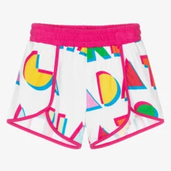 Agatha Ruiz De La Prada Girls White & Pink Logo Shorts
