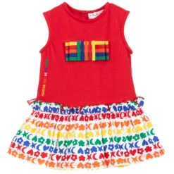 Agatha Ruiz De La Prada Red Cotton Dress Set