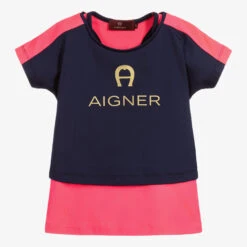 AIGNER Blue & Pink Sports Top Set