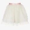 AIGNER Girls Ivory Tulle Logo Skirt