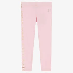 AIGNER Girls Pink Cotton Logo Leggings