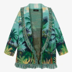 Alanui Blue & Green Tropical Wool Icon Cardigan -Deals Whimsy Collection Store alanui blue green tropical wool icon cardigan 506449 7a0636c3ea763a2bfdff65fb2321825330c800aa