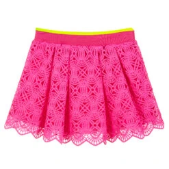 Alberta Ferretti Fuchsia Pink Cotton Lace Skirt