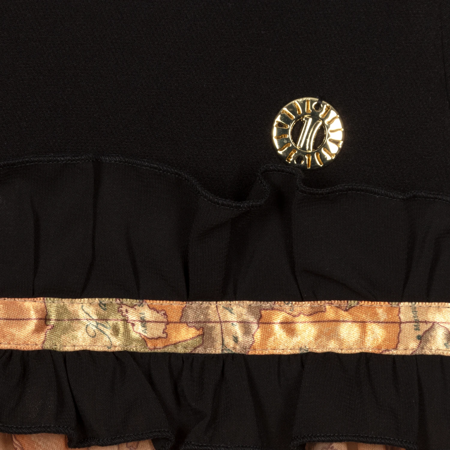 Alviero Martini Black Geo Map Chiffon Dress 3 Alviero Martini Black Geo Map Chiffon Dress - Image 3