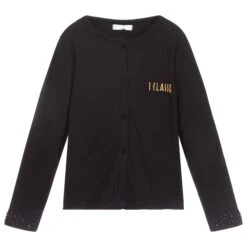 Alviero Martini Girls Black Cotton Cardigan