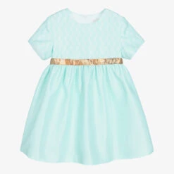Alviero Martini Girls Green Geo Map Dress