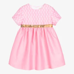 Alviero Martini Girls Pink Geo Map Dress