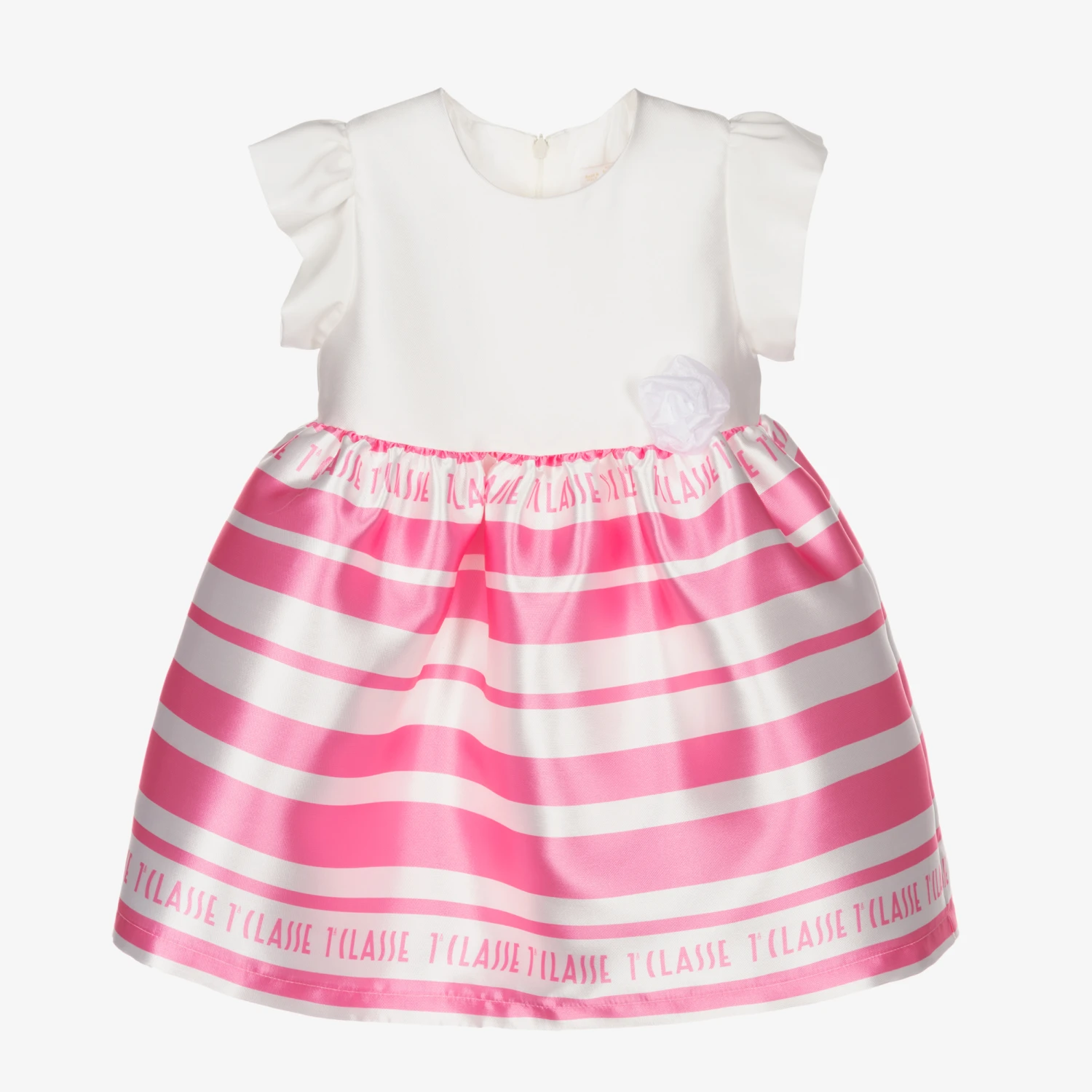 Alviero Martini Girls Pink Stripe Dress 1 Alviero Martini Girls Pink Stripe Dress