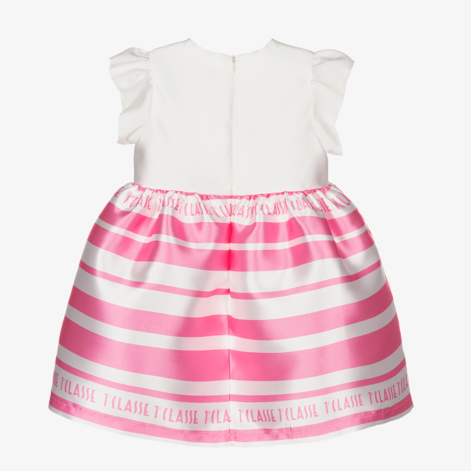 Alviero Martini Girls Pink Stripe Dress 2 Alviero Martini Girls Pink Stripe Dress - Image 2