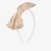 Alviero Martini Girls White & Gold Sequin Bow Hairband