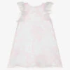 Alviero Martini Girls White & Pink Geo Map Organza Dress