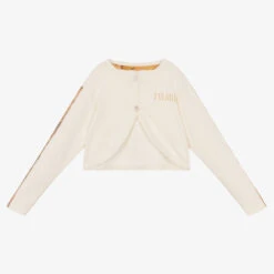 Alviero Martini Ivory & Beige Geo Map Cardigan