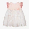 Alviero Martini Pink Geo Map Ruffle Dress