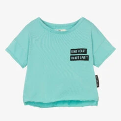 Andorine Girls Green Cotton T-Shirt