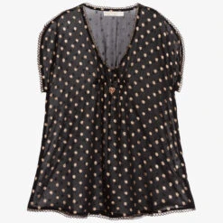 Angel's Face Black & Gold Beach Kaftan