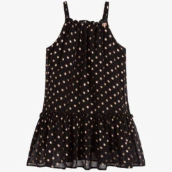 Angel's Face Girls Black & Gold Dress