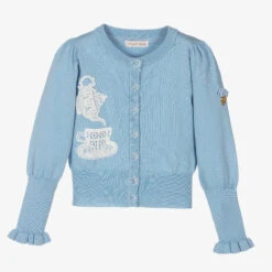 Angel's Face Girls Blue Teapot Cardigan