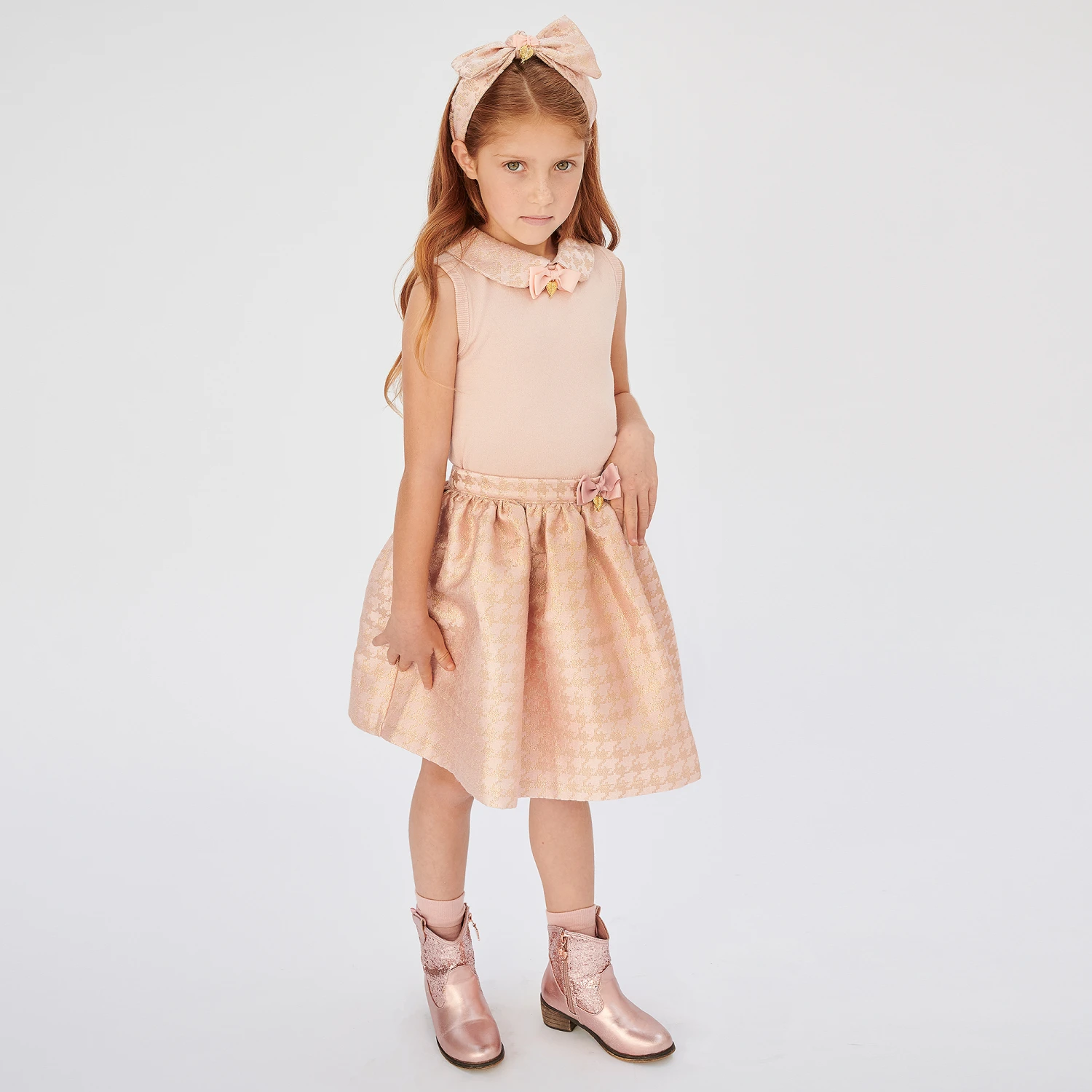 Angel's Face Girls Pink Brocade Skirt 2 Angel's Face Girls Pink Brocade Skirt - Image 2