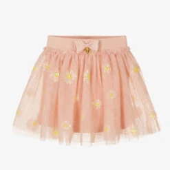 Angel's Face Girls Pink Daisies Tulle Skirt