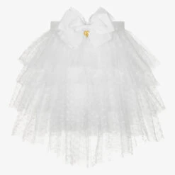 Angel's Face Girls Tiered White Tulle Skirt